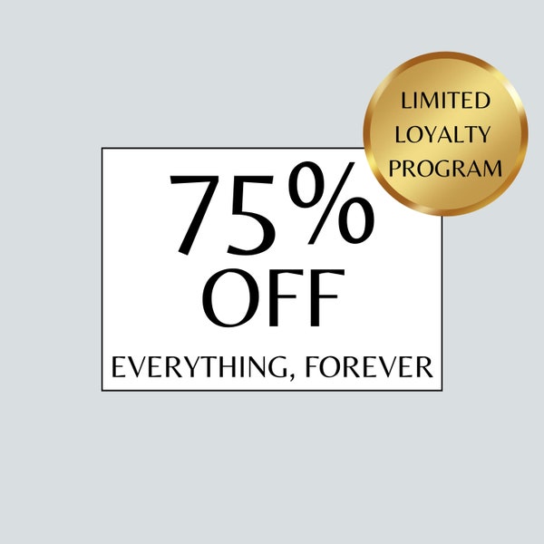75% off EVERYTHING. FOREVER. Loyalty program rewarding you MegaCheap Clipart Packs from LuxNur, including FREE commercial use fr everything!