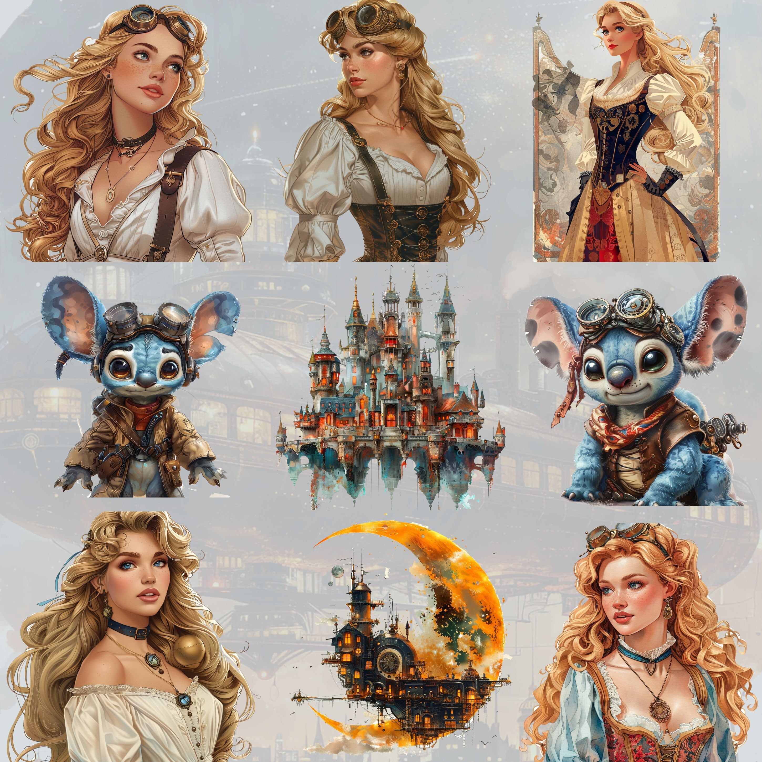 Steampunk Princess Clipart, Steampunk Fantasy Princess PNG, Steampunk ...