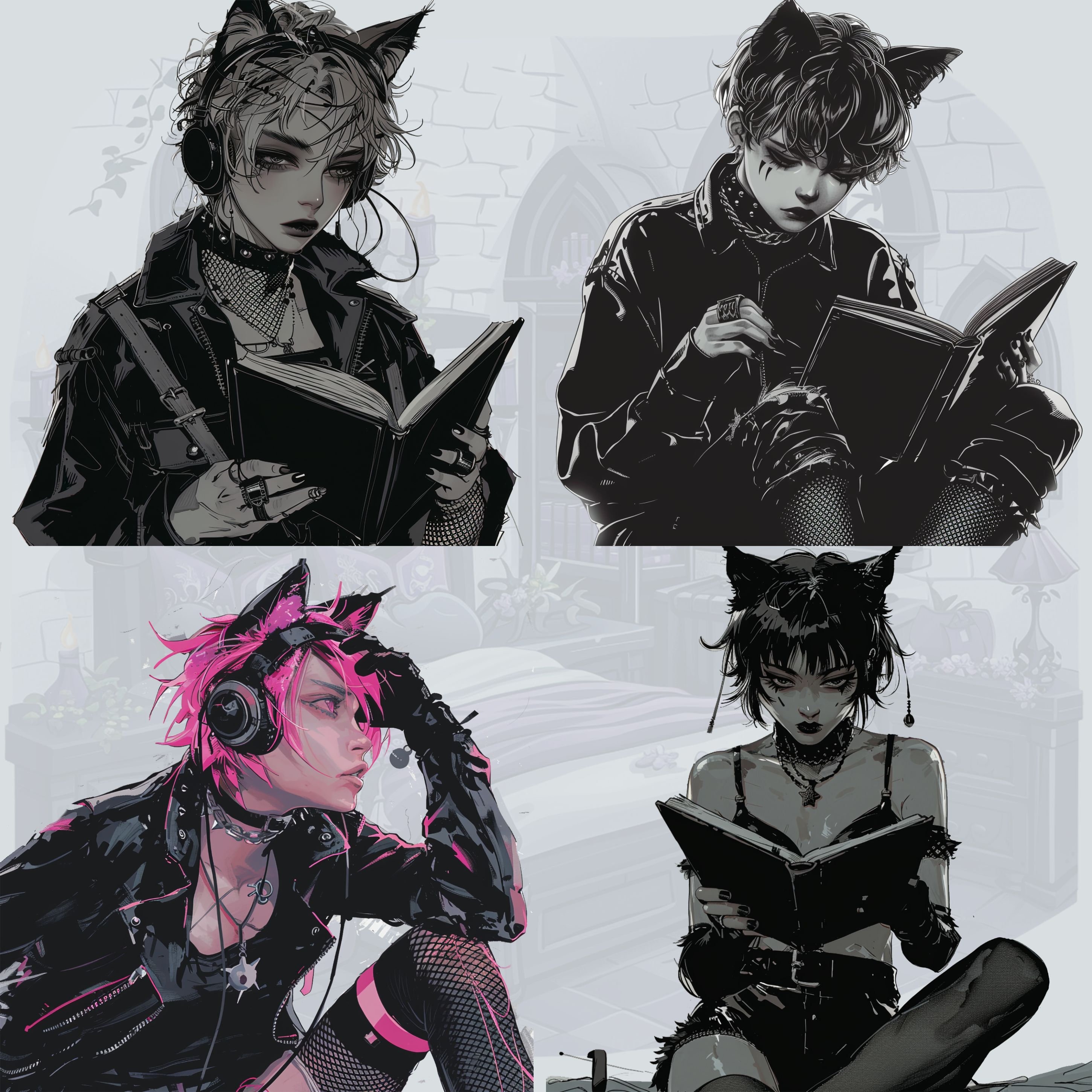 gothic punk femboy clipart