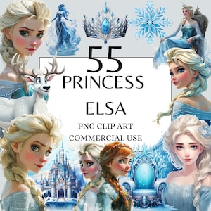 Ice Princess Clipart, PNG, Full Commercial Use, Watercolor Fantasy Fairytale Clipart, with Instant Download, Ice Castle, Ice Crown