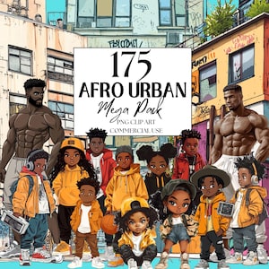 175 Urban Street Culture Graffiti clipart Set, hip hop clipart, krajobrazy miejskie, moda uliczna, Streetwear clipart, koszykówka clipart