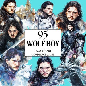 Wolf Boy Clipart, Fantasy Clipart, Dragon Clipart, Medieval Clipart, Knight Clipart, King Clipart for Commercial Use and Digital Download