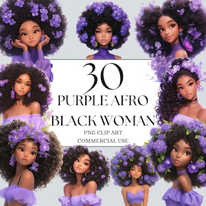 Clipart donne nere, Clipart ragazza afro viola, Clipart ragazza fiore, Clipart Boss signora nera, Clipart ragazza nera viola, Magia ragazza nera