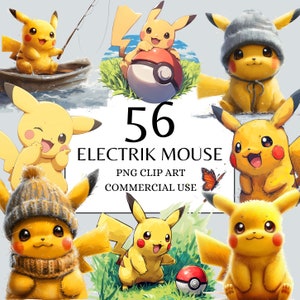 Acquerello Pikachu Clipart Mouse elettrico Clipart Giallo Mouse Clipart Pokemon PNG per il download digitale e l'uso commerciale, Cute Pikachu PNG