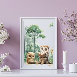 Skogsuggla Clipart, Uggla som läser Clipart, Förtrollad skog Clipart, Skogsdjur som läser Clipart, Baby Skogsdjur Clipart, Uggla PNG bild 7