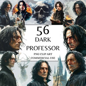 Dark Professor Clipart Magic School, Witch and Wizard. Potions, wizarding school Digital watercolor. Commercial use, Instant download, Png