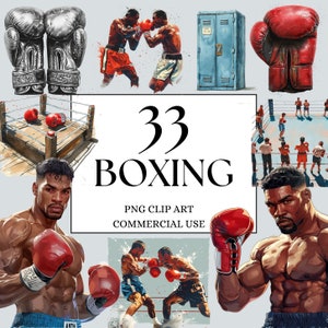 Boks clipart, MMA clipart, bokser clipart Pack 33 PNG z przezroczystym tłem do użytku komercyjnego i pobrania cyfrowego, czarny bokser