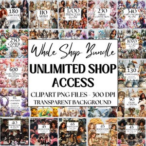メガ クリップ アート バンドル - ショップへの無制限アクセス - 40,000 種類以上の高品質 PNG - 過去および将来のすべてのパック - 生涯アクセス - ショップ全体のバンドル