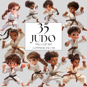 Clipart di Judo, Clipart di Judoka per bambini, Clipart di Judo dell'acquerello, Clipart di Judo PNG nero per bambini, Clipart di ritorno a scuola, Clipart di Karate per uso commerciale