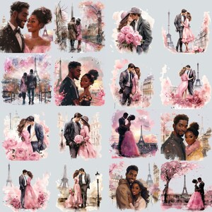 Pink Paris Clipart, PNG Watercolor Romantic Paris French clipart Haute Couture, Cafe in Paris, Parisian Life PNG Eiffel Tower Clipart Fashion image 6