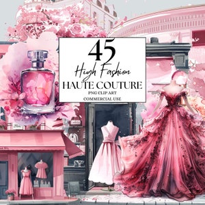Imágenes Prediseñadas de alta costura, imágenes prediseñadas de alta costura, imágenes prediseñadas de moda francesa de París rosa, acuarela romántica calle de París, imágenes prediseñadas de la Torre Eiffel PNG