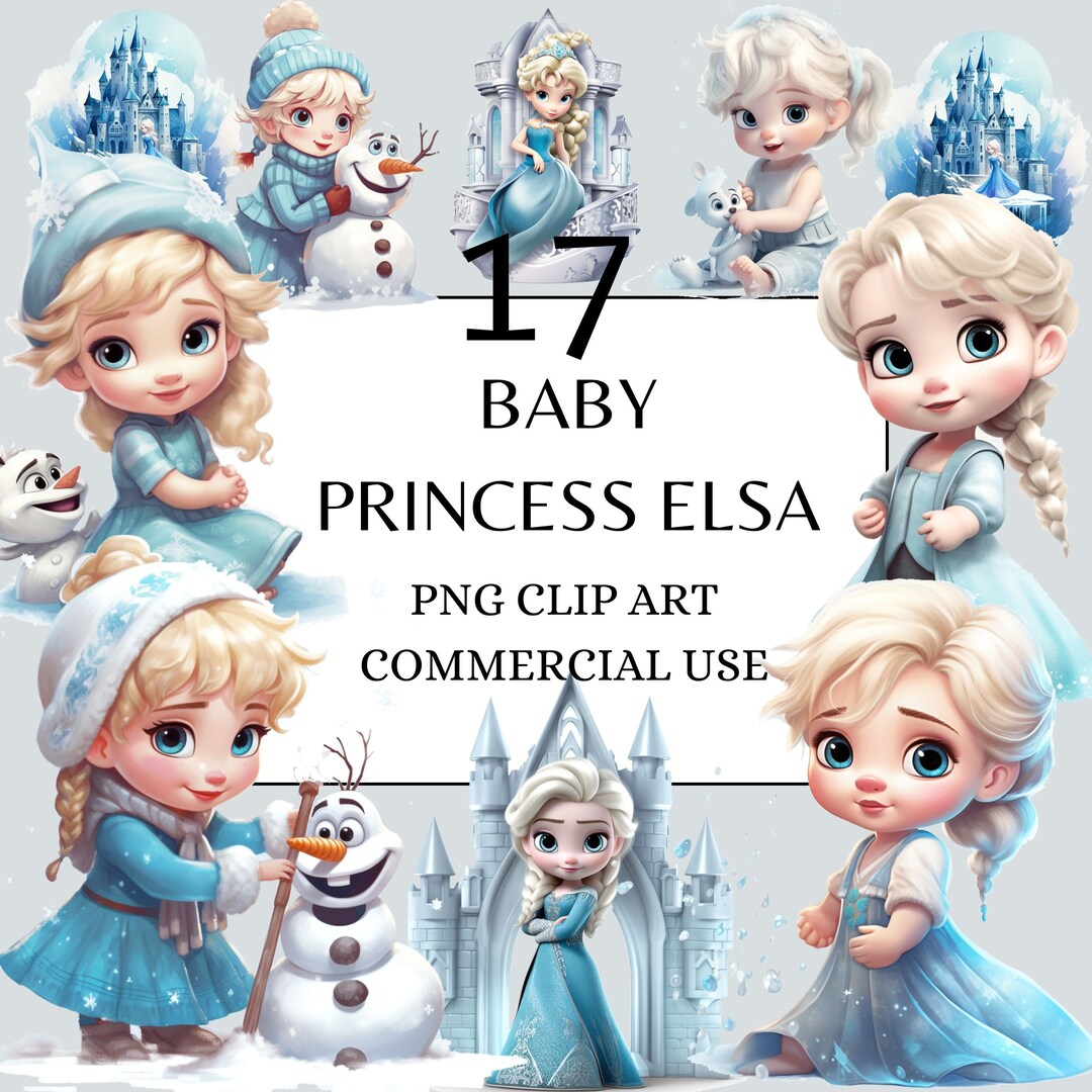Baby Princess Elsa Clipart PNG Full Commercial Use Etsy UK