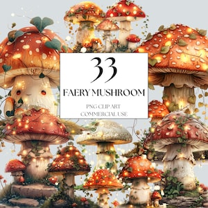 Fairy Mushroom Clipart, Enchanted Forest Clipart, Fairy Mushroom Clipart, Magical Forest Fairy PNG, Mushroom House Clipart, Fantasy Mushroom