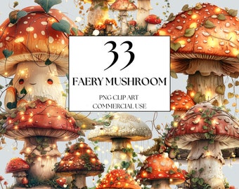 Fairy Mushroom Clipart, Enchanted Forest Clipart, Fairy Mushroom Clipart, Magical Forest Fairy PNG, Mushroom House Clipart, Fantasy Mushroom