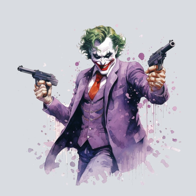 Villain Clipart, PNG, Full Commercial Use, Watercolor Fantasy Vigilante Clipart, Instant Download, Dark Knight PNG Anti Hero clipart PNG image 7