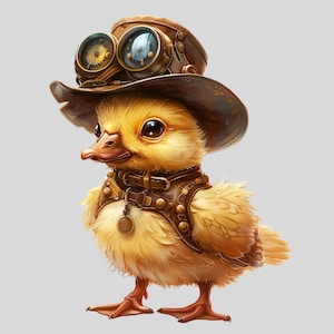 80 Steampunk Duckling Clipart, Steampunk Duck Clipart Steampunk PNGs, Victorian Clipart, Fantasy Art, Commercial Use, Decor, DIY, Printable