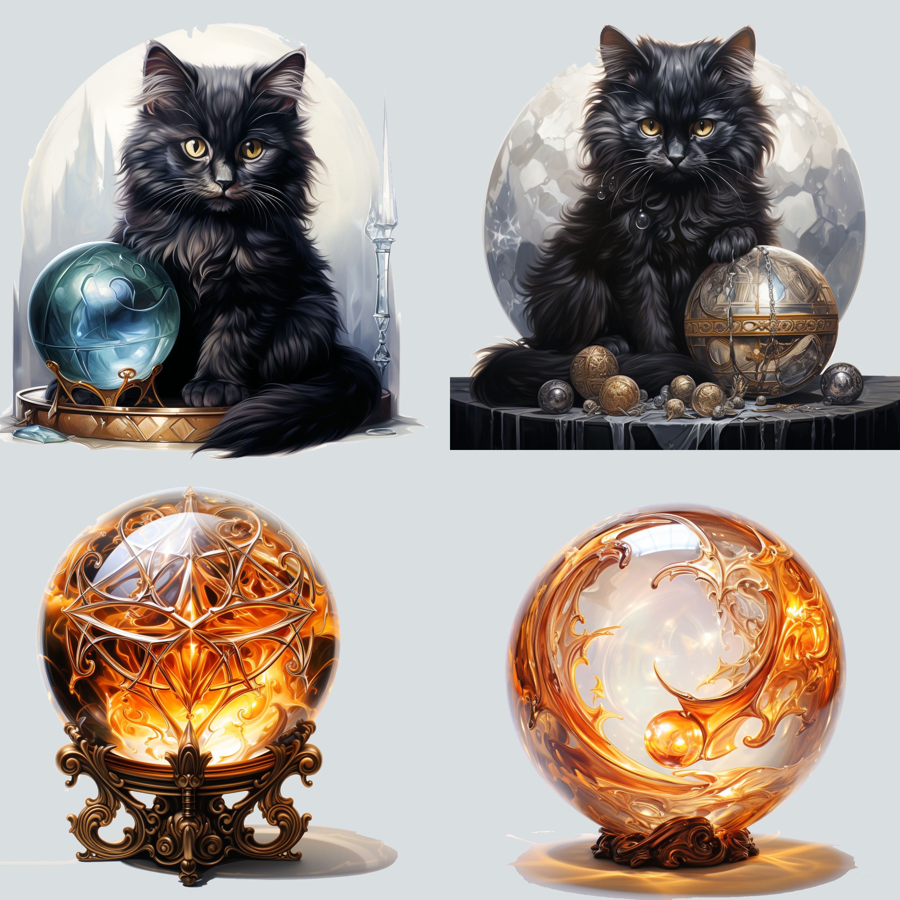Fortune Teller Clipart - Cat Fortune Teller Clipart, PNG Crystal Ball ...