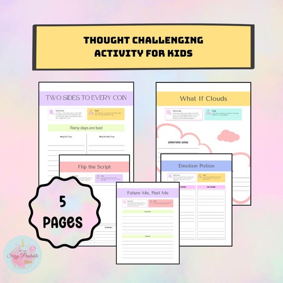 Thought Challenging Activities for Kids, Children Cognitive Exercises, Boost Critical Thinking & Emotional Resilience