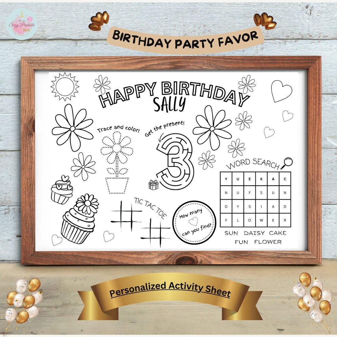 Daisy Birthday Colouring Pages, First Birthday, Colouring Activity ...