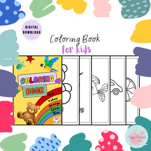 Preschool Coloring Book, Coloring Book, Color Book for Kids,Printable Color Sheets,Instant Download,Kids Activity,Preschool Activity