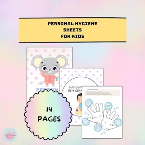 Arbeitsbuch für persönliche Hygiene für Kinder, druckbare PDF-Aktivitäten Spaß & lehrreiches Reinigungskit, persönliche Hygieneblätter für Kinder, digitaler Download