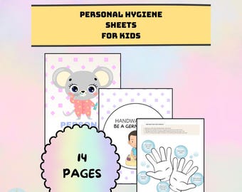 Kids Personal Hygiene Workbook, Printable PDF Activities Fun & Educational Clean Kit, Personal Hygiene Sheets For Kids, Digital Download