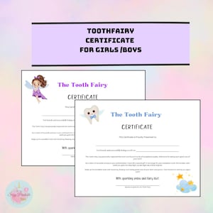 Fée des dents, Certificat de fée des dents, Dent qui bouge, Première dent, Fée des dents pour garçons, Fée des dents pour filles