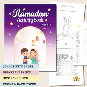 Ramadan Activity Book for Kids | Ramadan Coloring Pages | Islamic Crafts, Games, Puzzles | Educational Muslim Printables