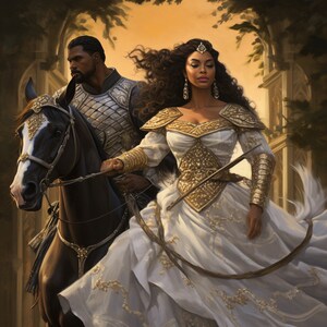 A Beautiful Black Queen with her King Wall Arts Digital Downloads