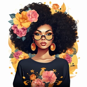 A Beautiful Black African Queen Bunte Melanin Frau Wand Kunst Digitale Downloads