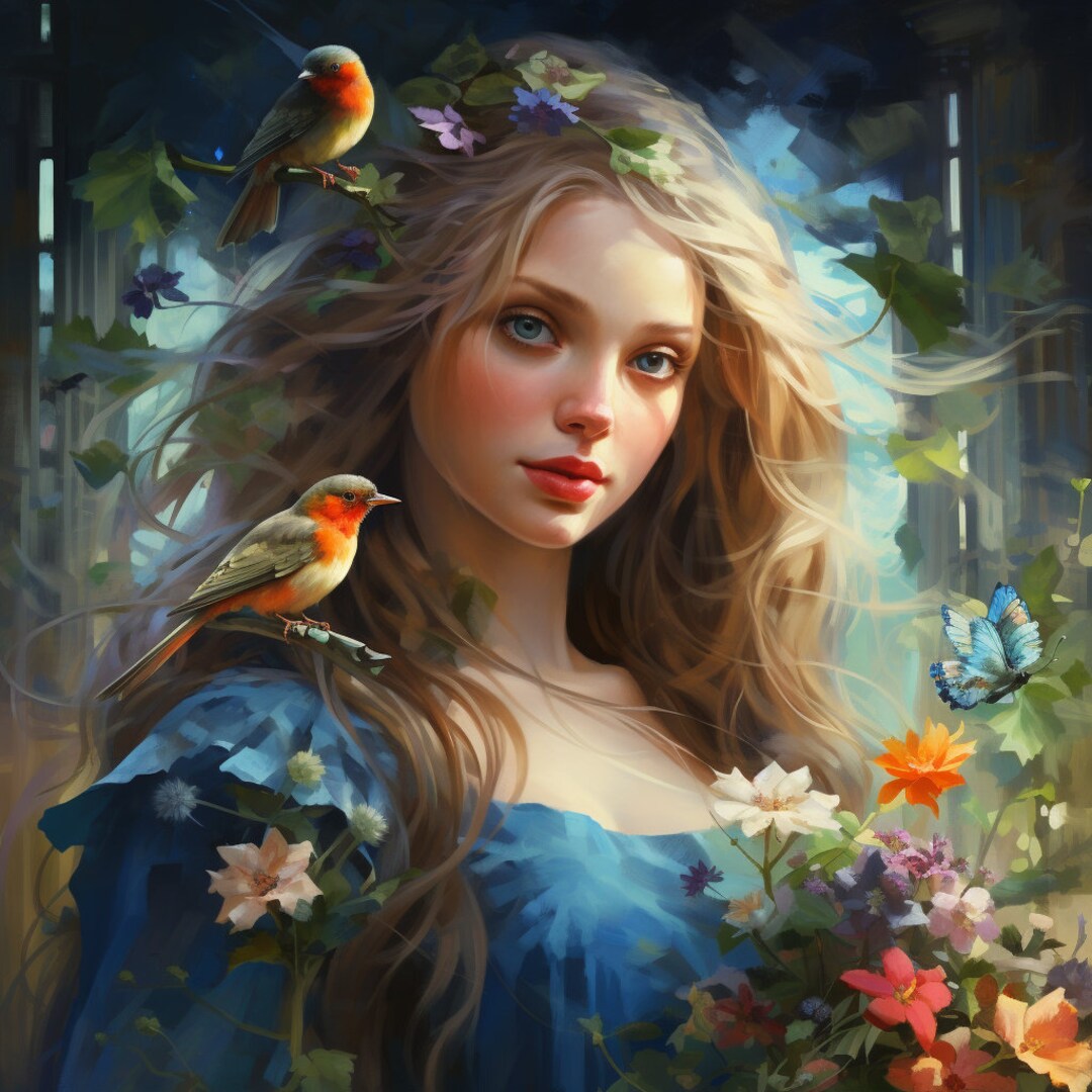 Beautiful Girl Colorful Spring Queen Wall Arts Digital Downloads - Etsy