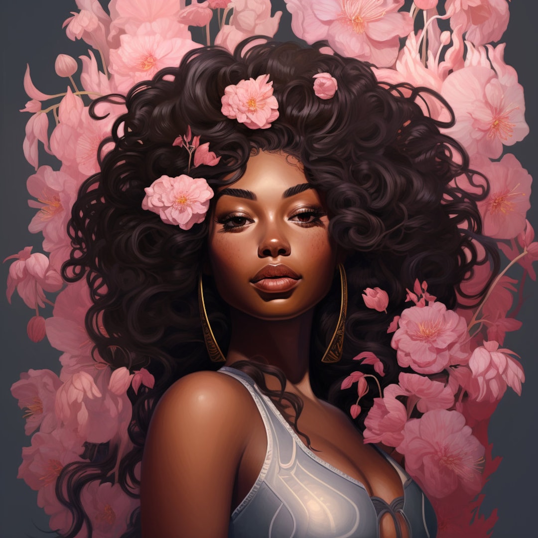 Spring Afro A Beautiful Black African Clothes Spring Afro Colorful Queen Wall Arts ...