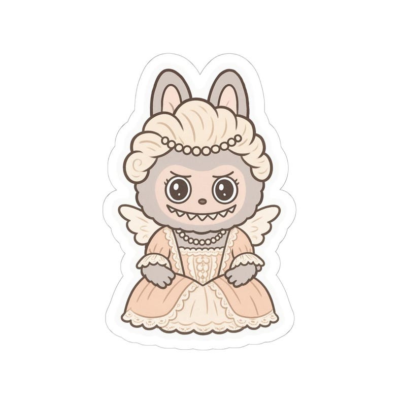 Labubu Bunny Monster Stickers, Rococo Era Inspired, Pastel Colors, Lace ...
