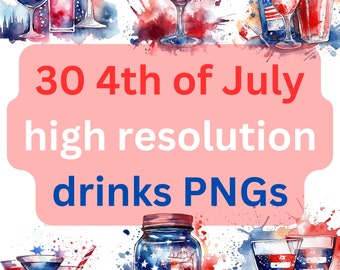 Set van hoge resolutie 4 juli png-bundel, 4 juli, vierde juli png, onafhankelijkheidsdag png, patriottische png, 44 pngs