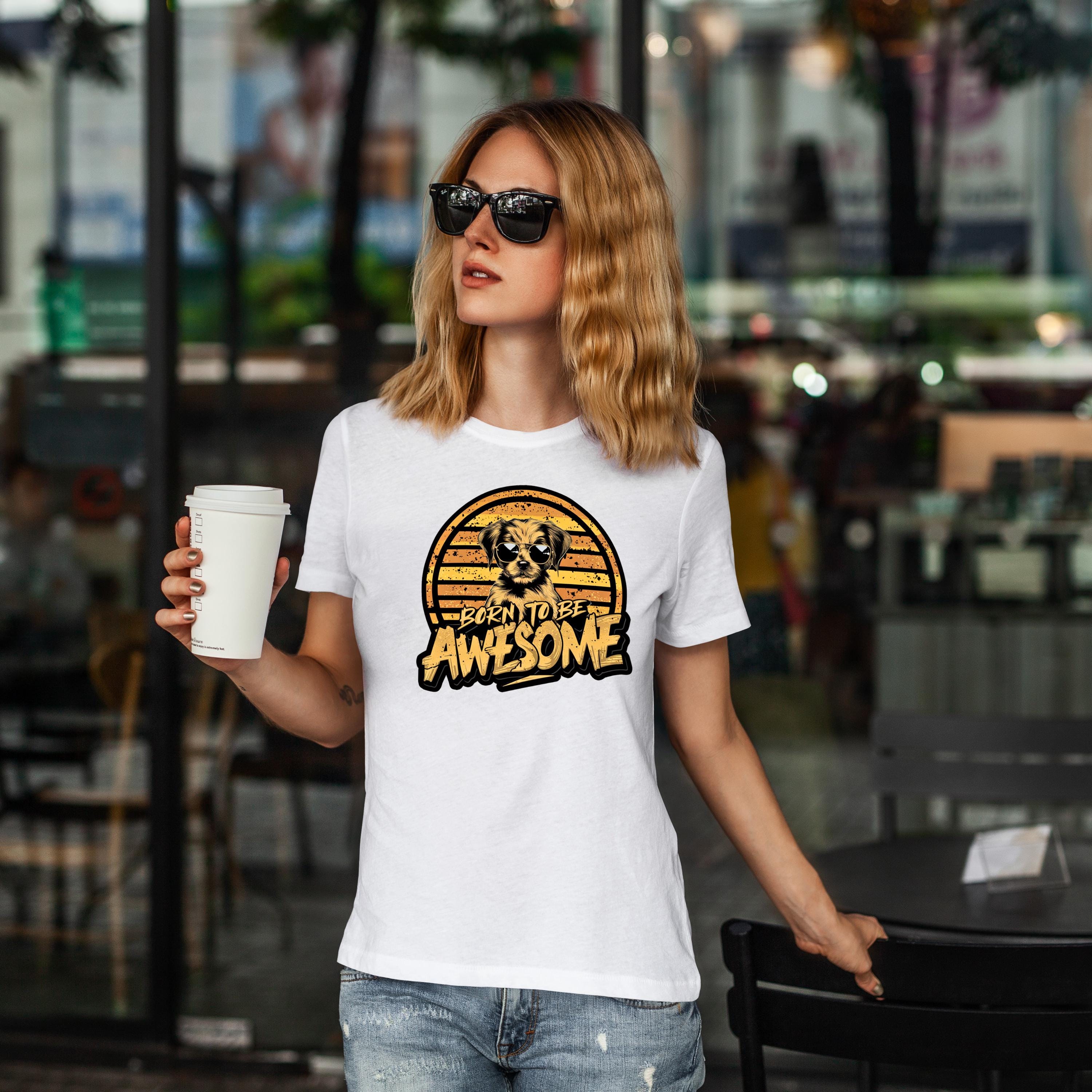 Dog Graphic T-Shirt | "Born to Be" Puppy Tee | Retro tshirt