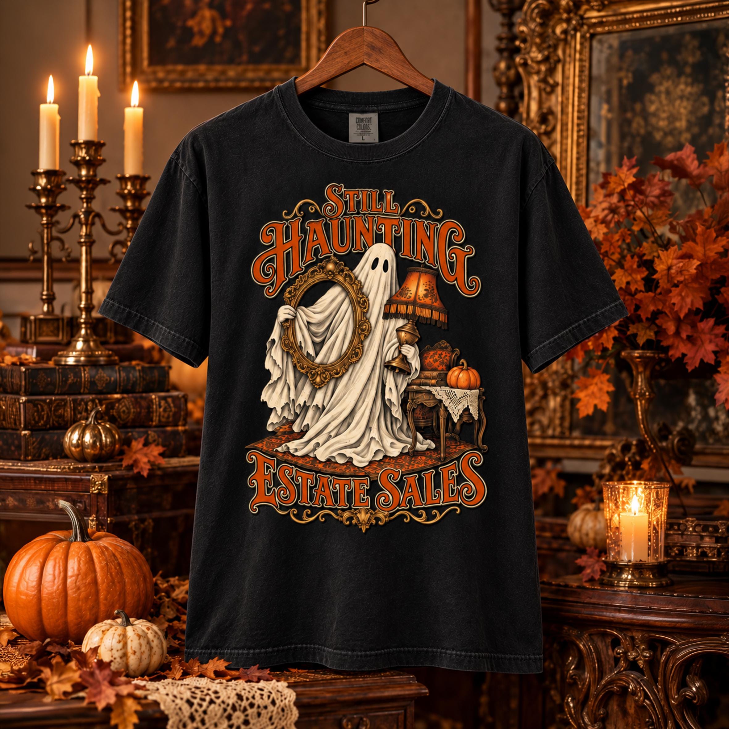 Still Haunting Estate Sales Shirt, Vintage Ghost Halloween Tee, Antique Lover Spooky T-Shirt