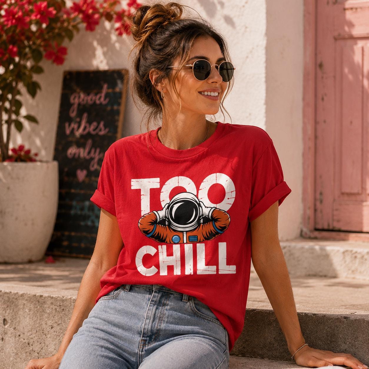 Too Chill Astronaut T-Shirt | Retro Space Graphic Tee