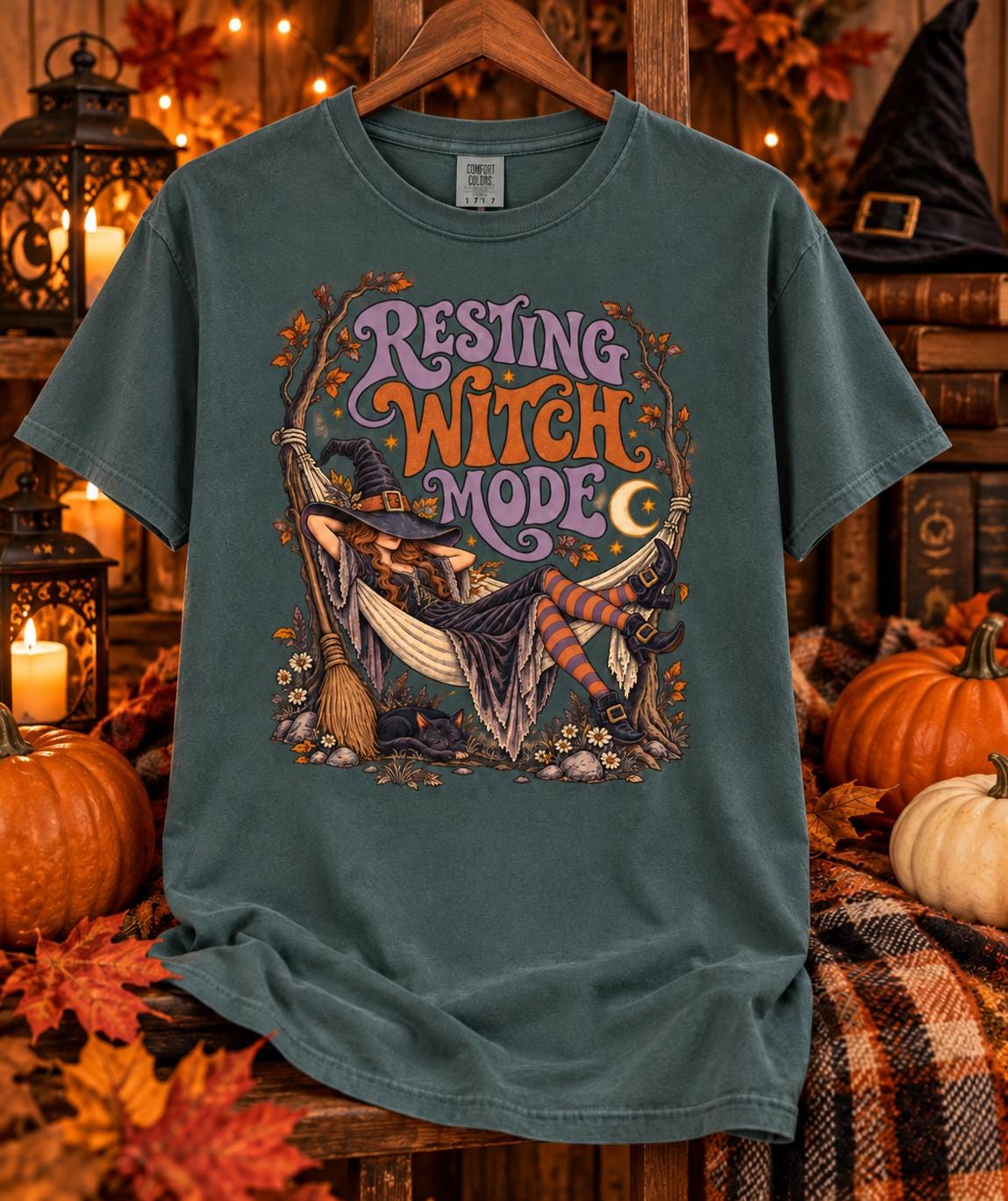 Resting Witch Mode Shirt, Cozy Witch Halloween Tee, Funny Spooky Season T-Shirt