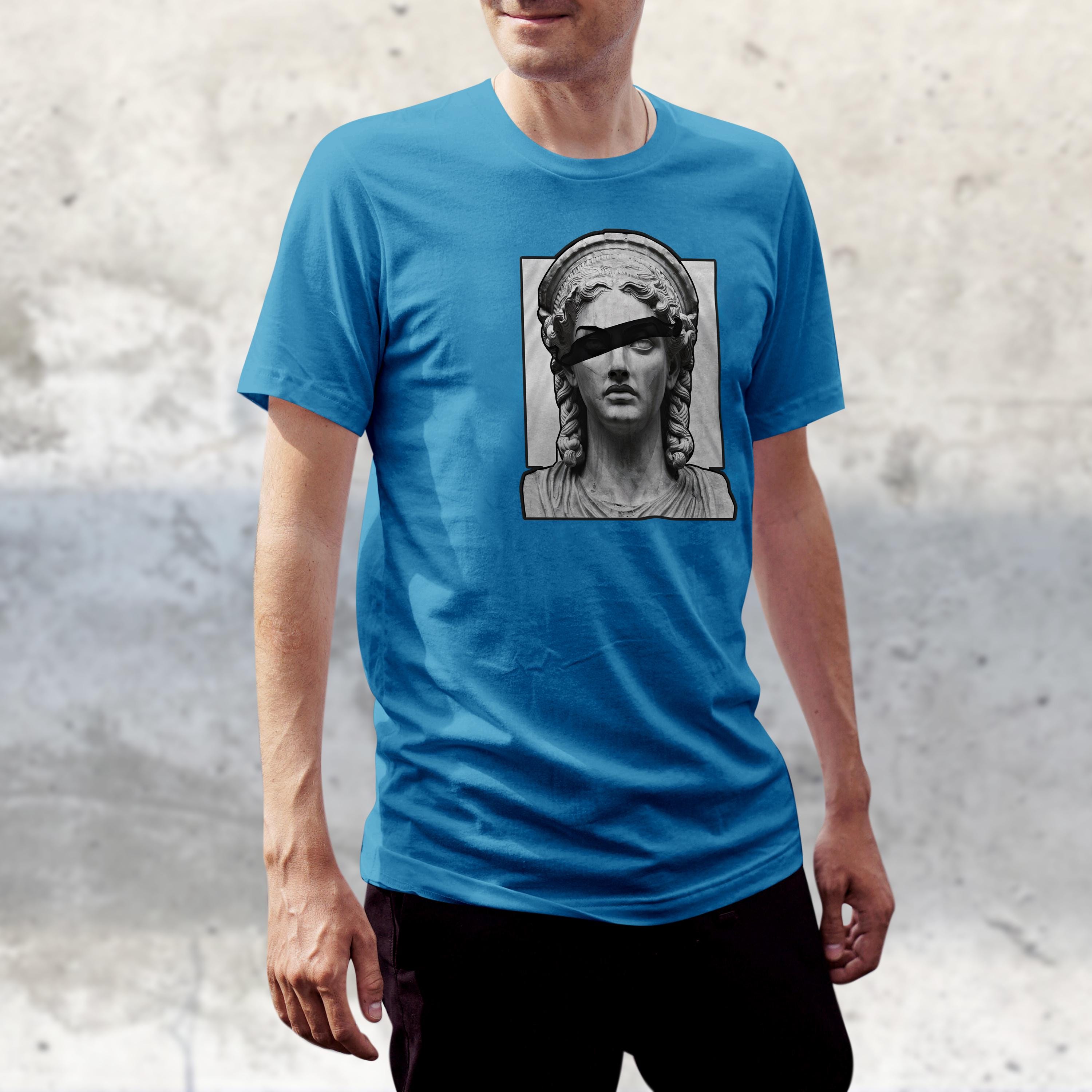 Elegant Sculpture Design Softstyle T-Shirt - Timeless Classical Art-Inspired Shirt