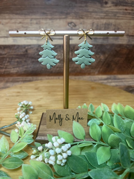 Bow stud Christmas Tree Earrings