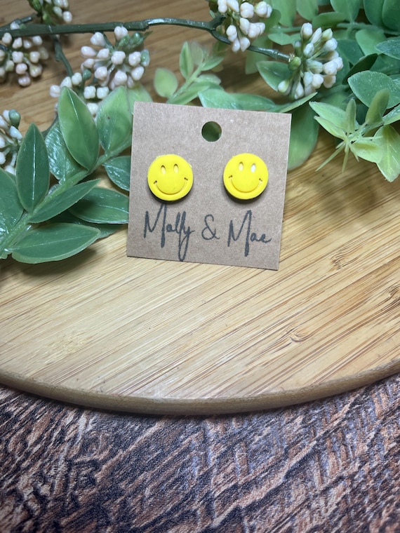 Smiley Face Stud Earrings