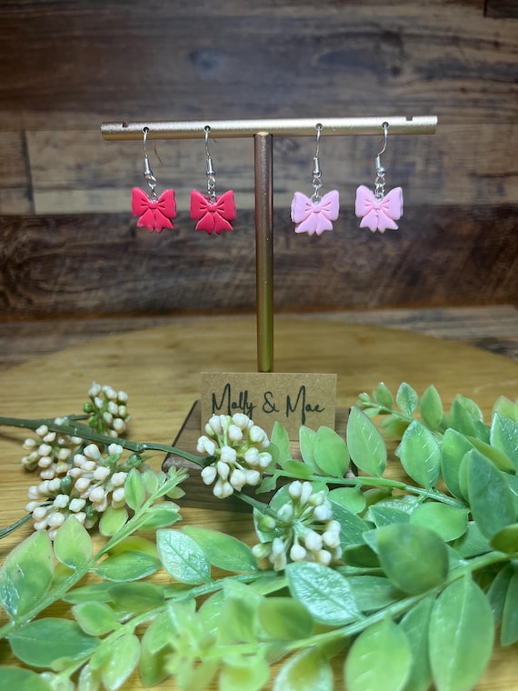 Bow Dangle Earrings, Valentine’s Day Earrings