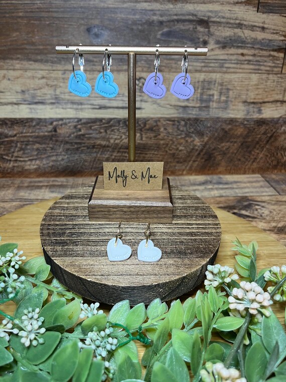 Handmade Polymer Clay Conversation Heart Hoop Earrings, Valentine’s Day Earrings