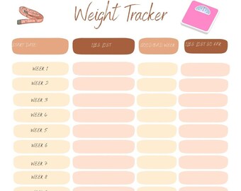 Weekly weight loss tracker