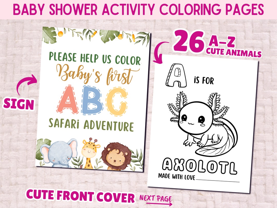 Baby Shower Activities Coloring Pages Baby's First ABC Alphabet Book ...