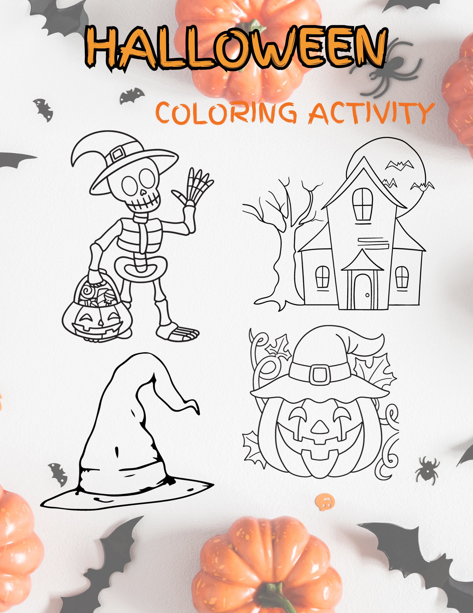 5 Printable Halloween Activity Sheets for Kids - Etsy Canada