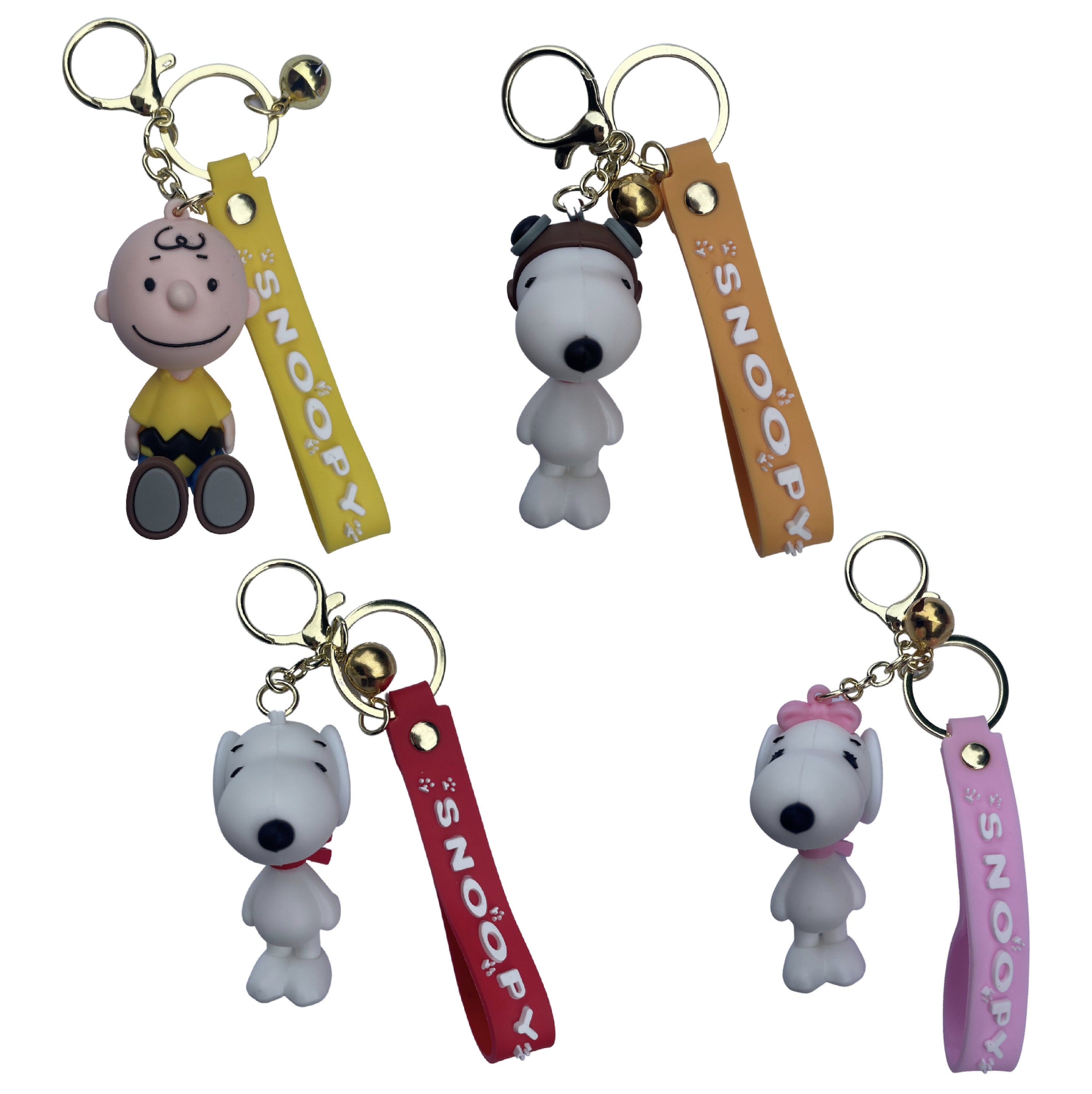 Anime keyring Cartoon Snoopy Friends 3D Peanuts Keychain Bag Purse Charm  Keyring