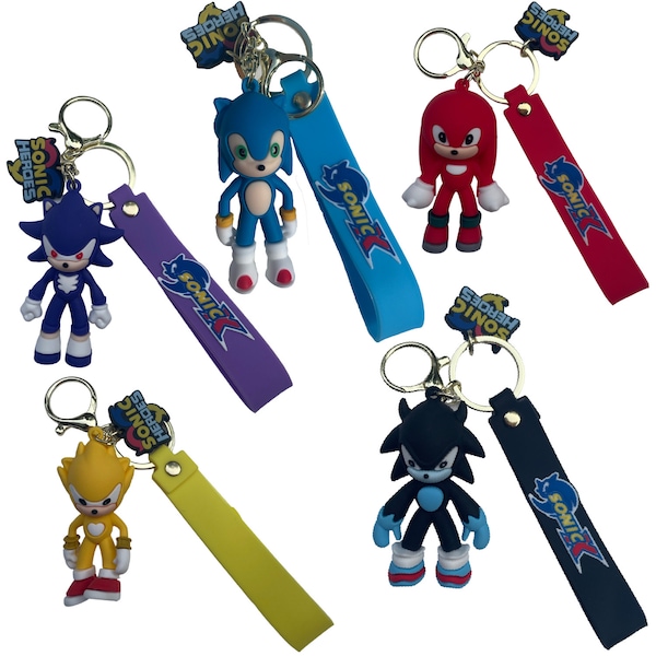 Keychain, Sonic Keyring, Various Cute Cartoon Figure design Keychain, Sonic Couple Pendant, Cute Bag Pendant Gift for Kids