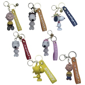 Charlie B - Peanuts Keychain with Ring Bell | Cute Cartoon Keychain for Bags and Backpacks | Snoopy Fans Gift