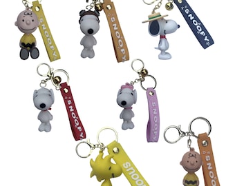 Charlie Brown Peanuts Keychain with Ring Bell - Snoopy Fan Gift
